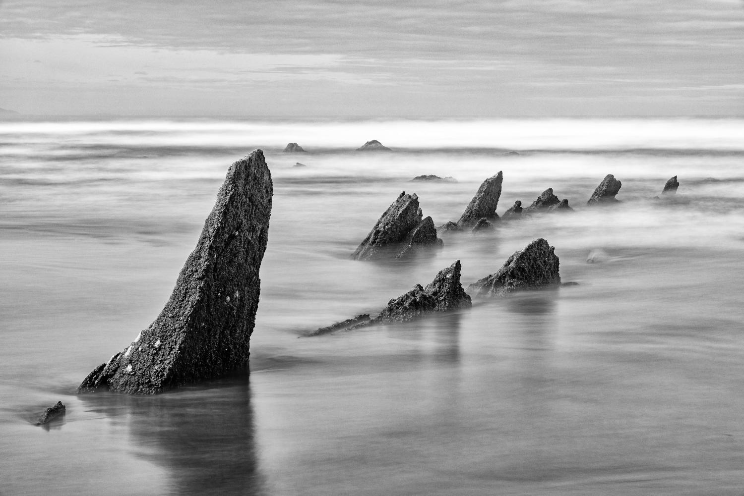 Rock formations on Barrika beach Rock formations on Barrika beach