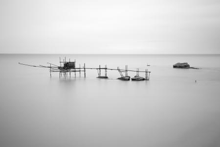 Stilt fishing huts near Ortona, Punta Aderci