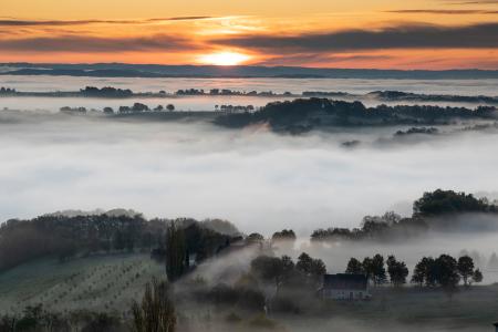 Turenne at sunrise, Correze, France