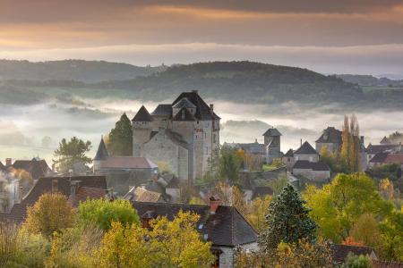 Curemonte in the autumn, Correze, France