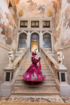 Bird woman on the stairs