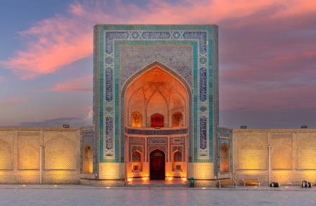 Entrance to the mosque, Bukhara, Uzbekistan