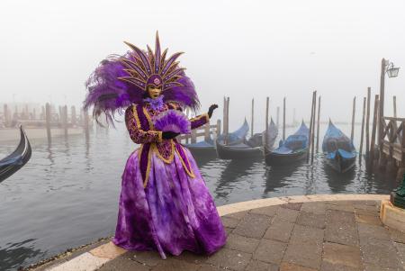 Purple lady in the fog